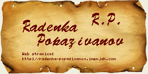 Radenka Popaživanov vizit kartica